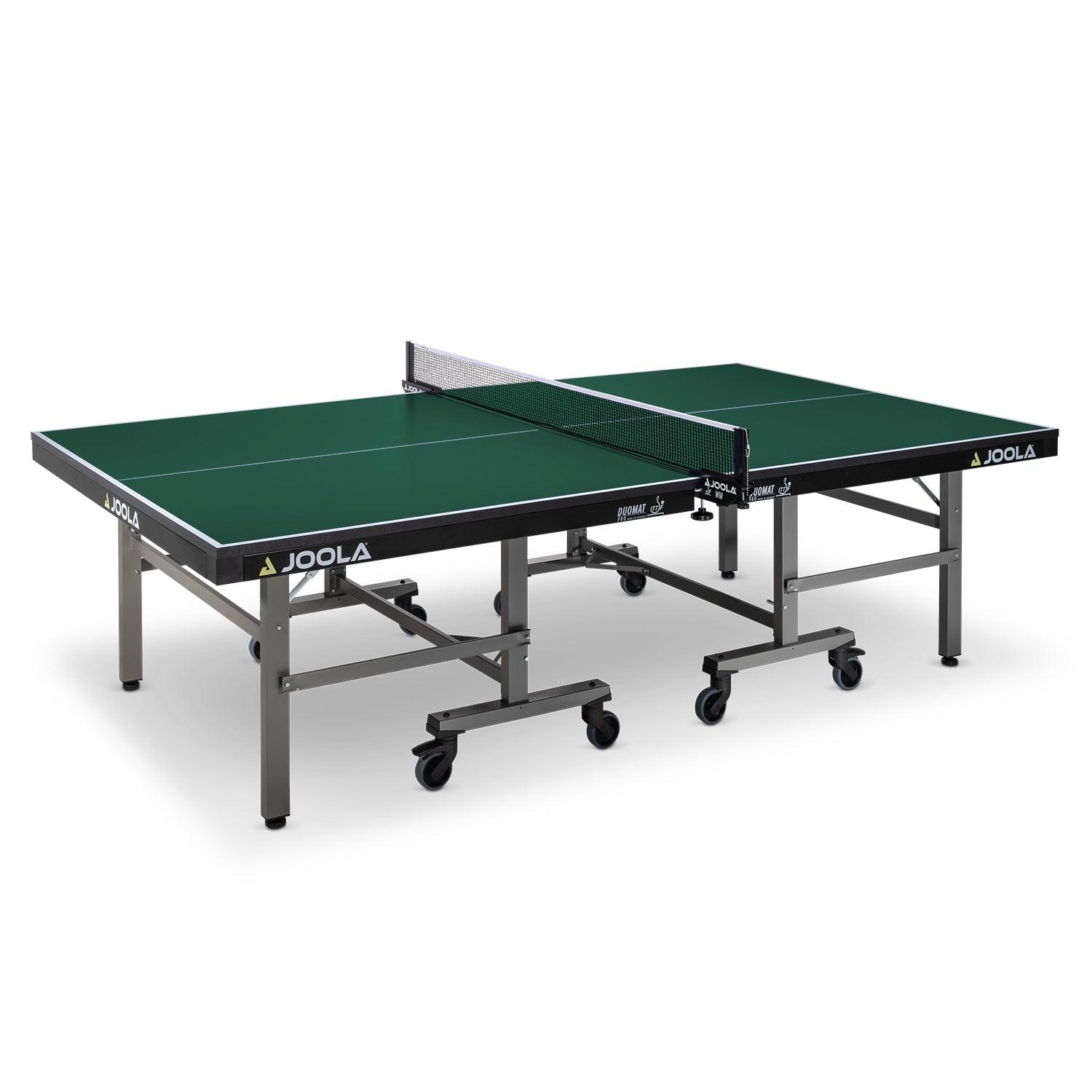 Overall view of the JOOLA table tennis table DUOMAT PRO focusing on the compact design.