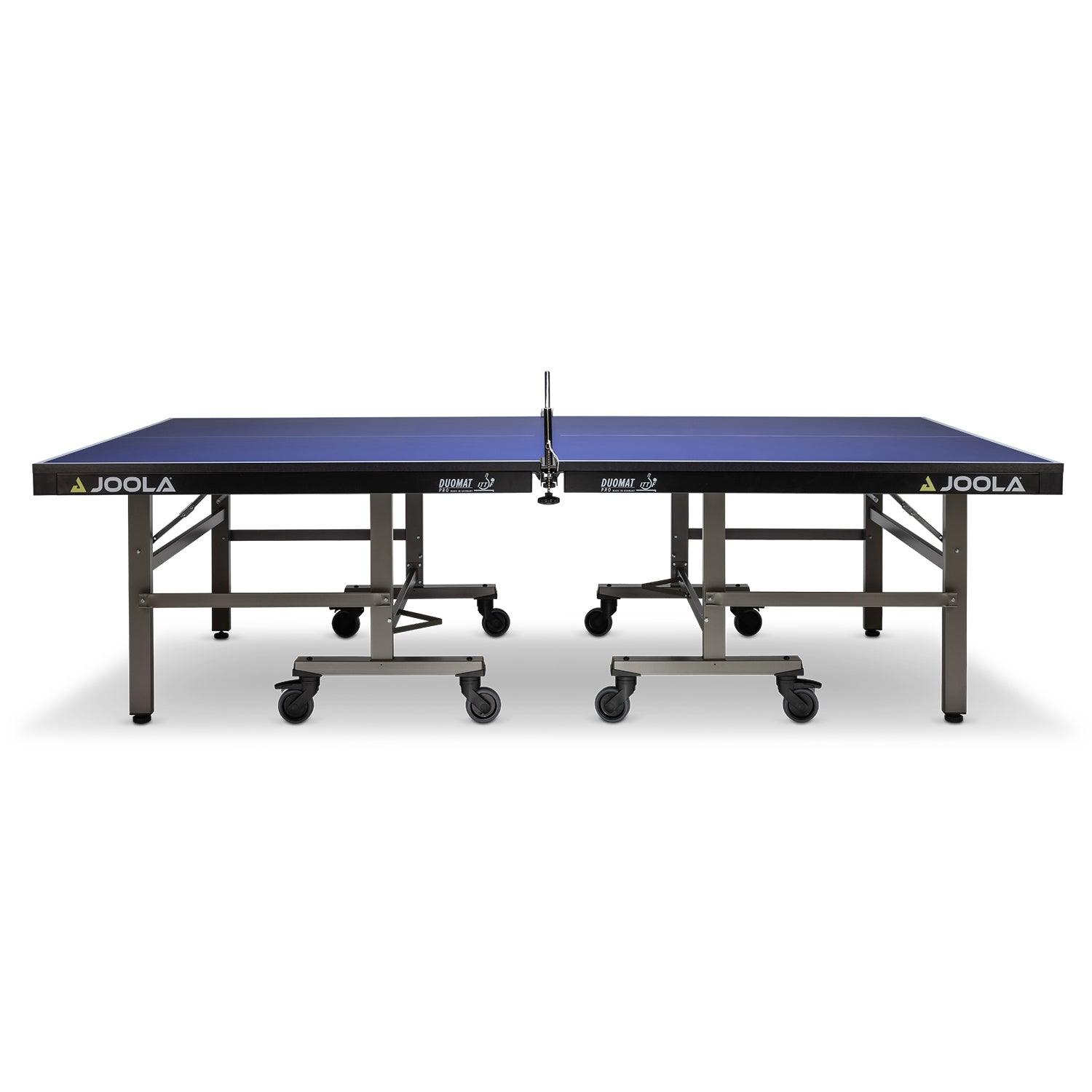 Rear view of the JOOLA table tennis table DUOMAT PRO, showing material texture.