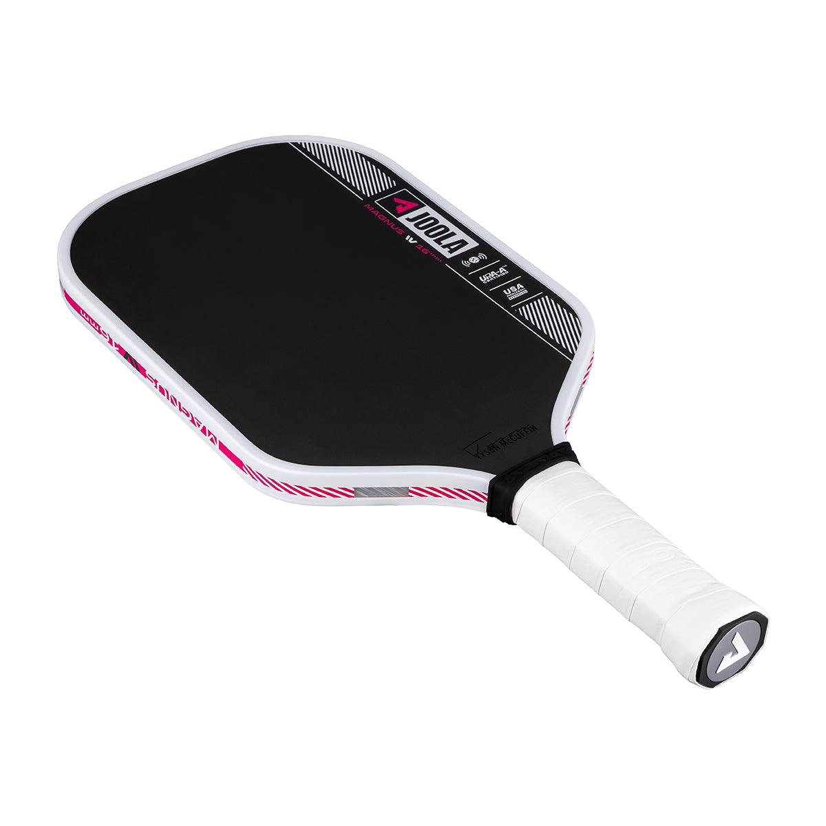 Pickleball bat JOOLA Magnus with black hitting surface and white handle.