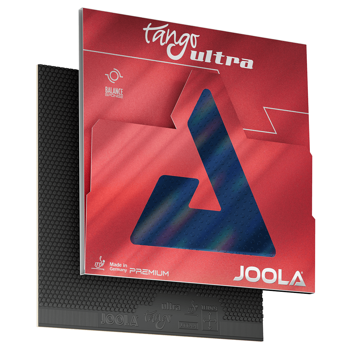 JOOLA Tango Ultra table tennis rubber in black with red packaging.