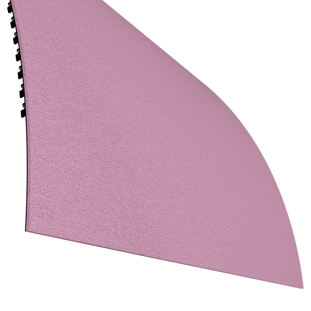 Pink sanding block with black sanding edge.