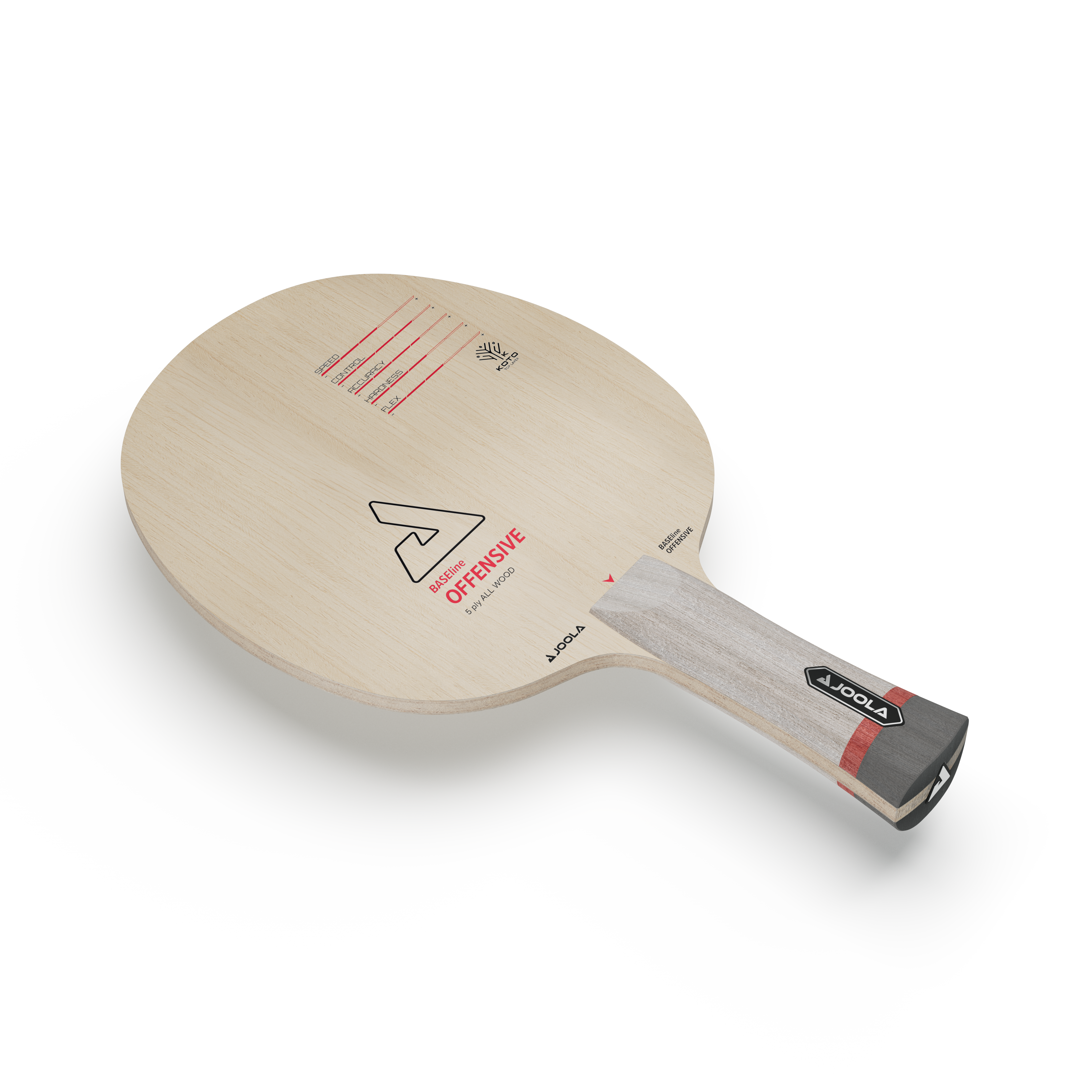 Table tennis blade BASEline OFFENSIVE in side view from above