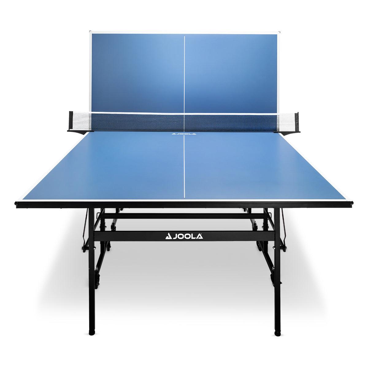 Focus on the edges of the JOOLA table tennis table INSIDE 13, showcasing precise craftsmanship.