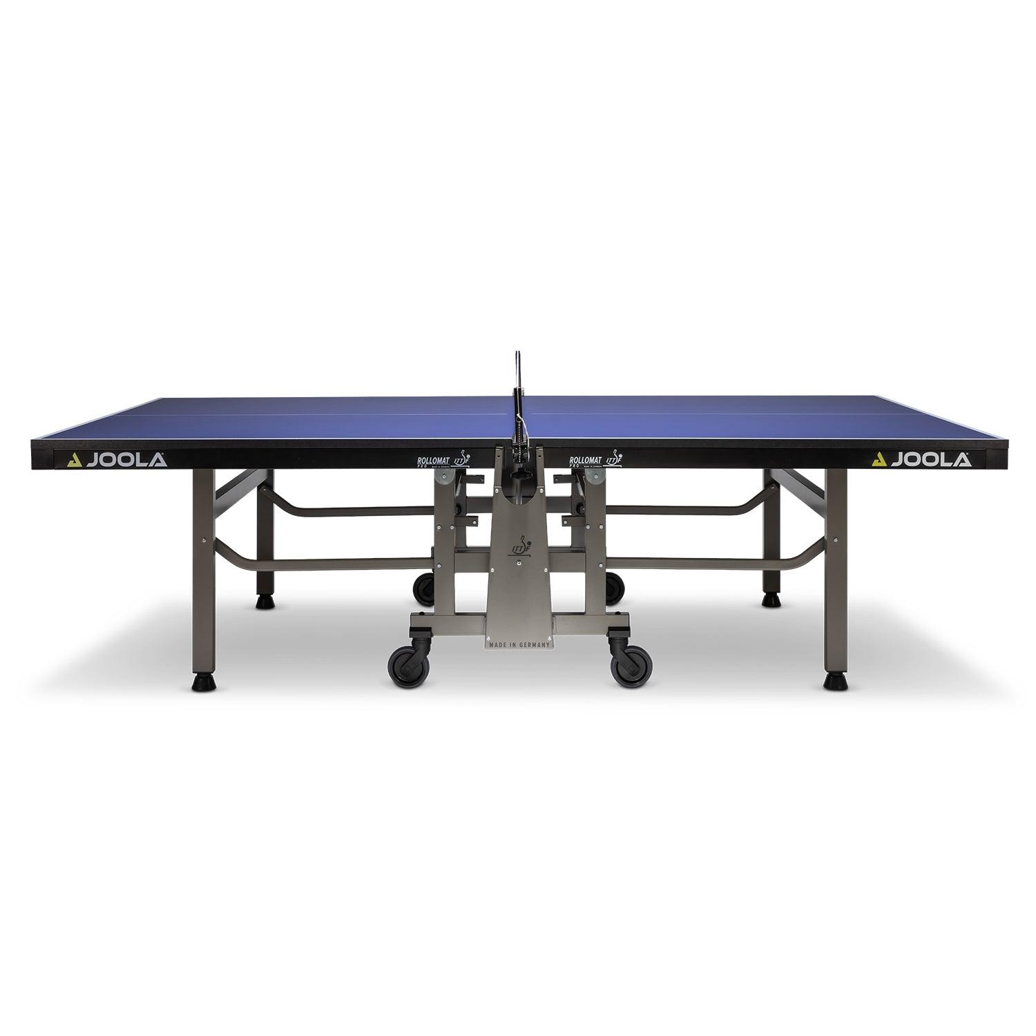 Rear view of the JOOLA table tennis table ROLLOMAT PRO, showing material texture.