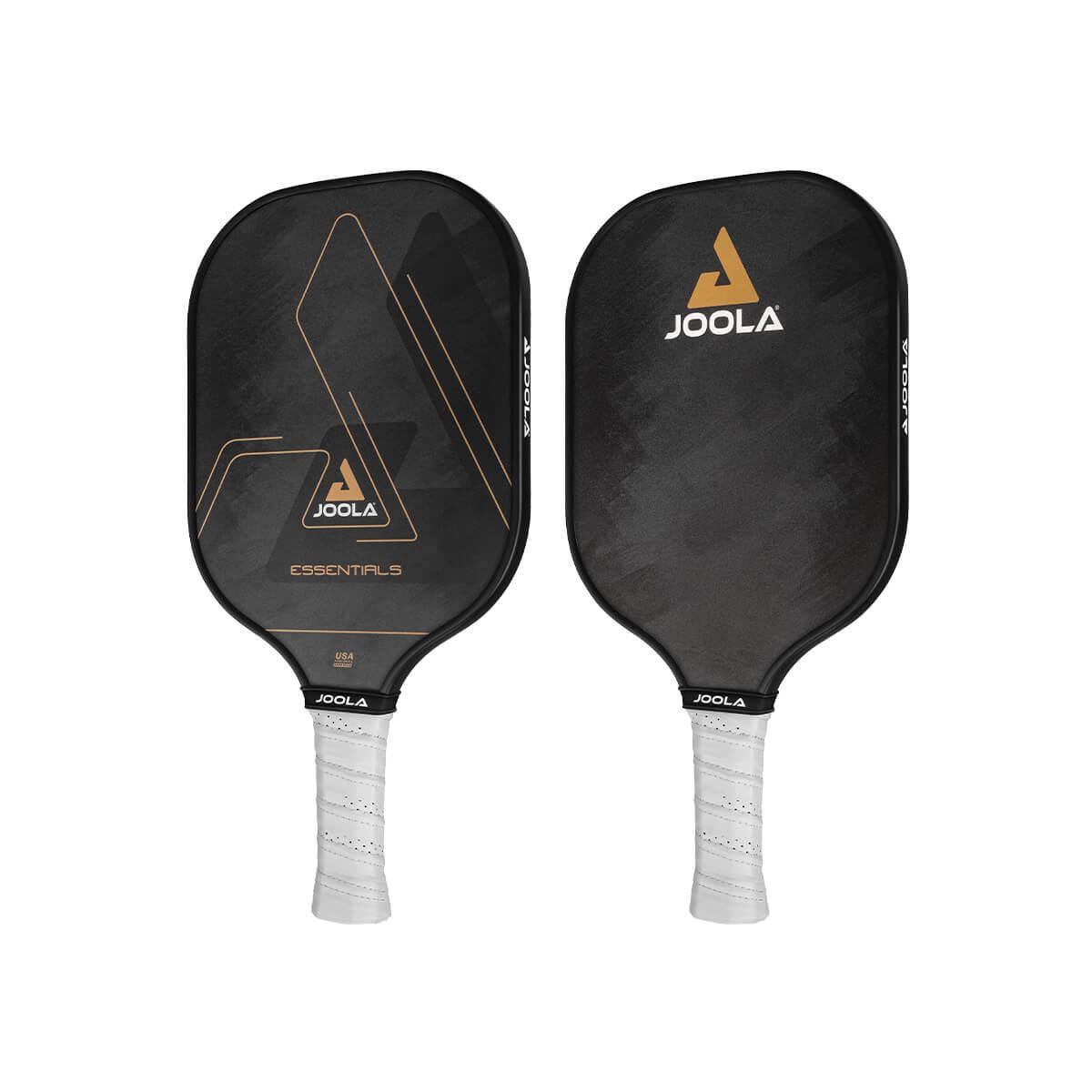 Rear view of the JOOLA Pickleball bat Essentials black, showing material texture.