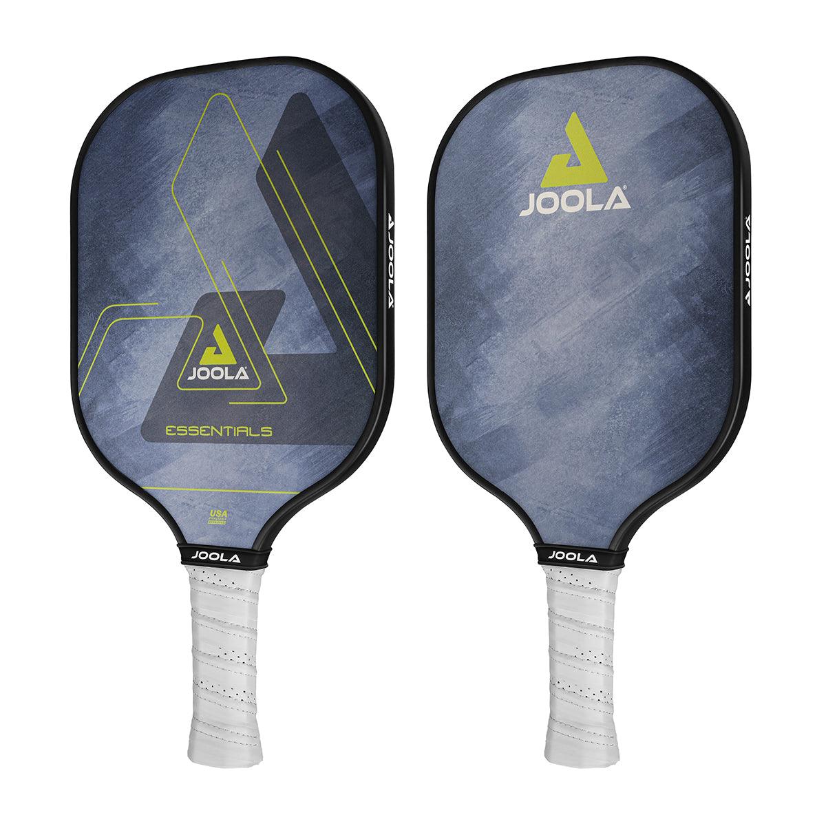 Rear view of the JOOLA Pickleball bat Essentials blue, showing material texture.