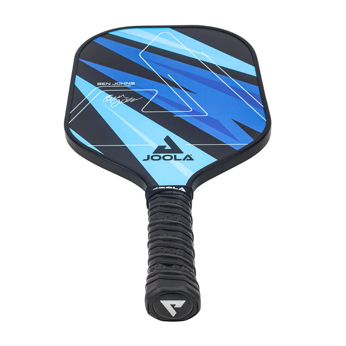 Focus on the edges of the JOOLA Pickleball Set Ben Johns Blue Lightning, showcasing precise craftsmanship.