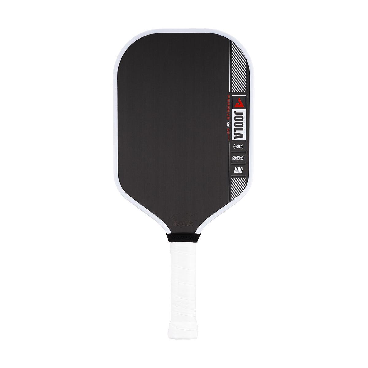 Black JOOLA Pickleball bat with white handle and white edge.
