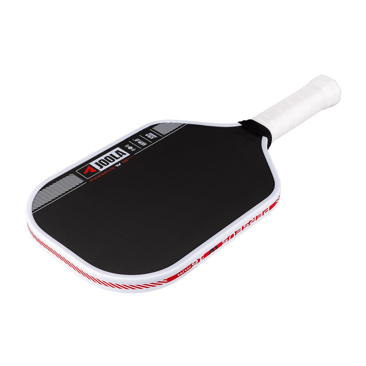 Black Pickleball bat with white handle and red edging, brand JOOLA.