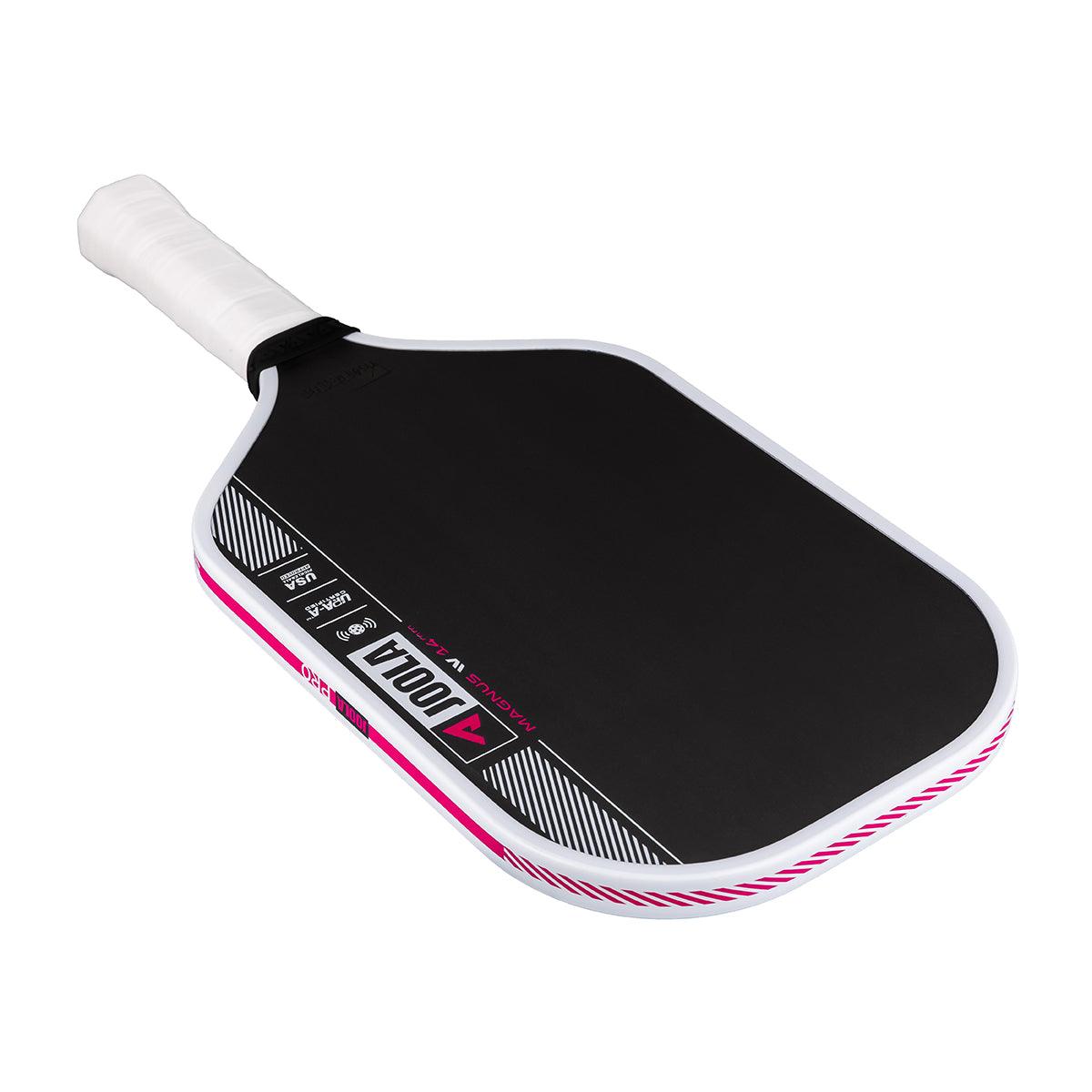 Black Pickleball bat with white handle and pink-white accents, brand JOOLA.