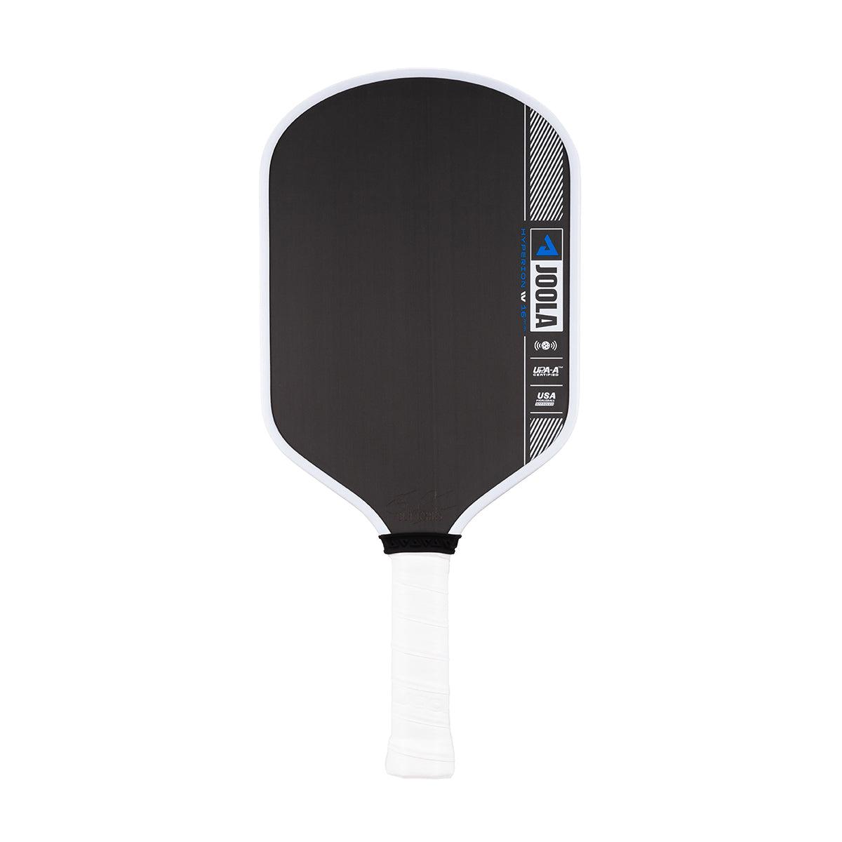 Pickleball bat with black hitting surface and white handle, brand JOOLA.
