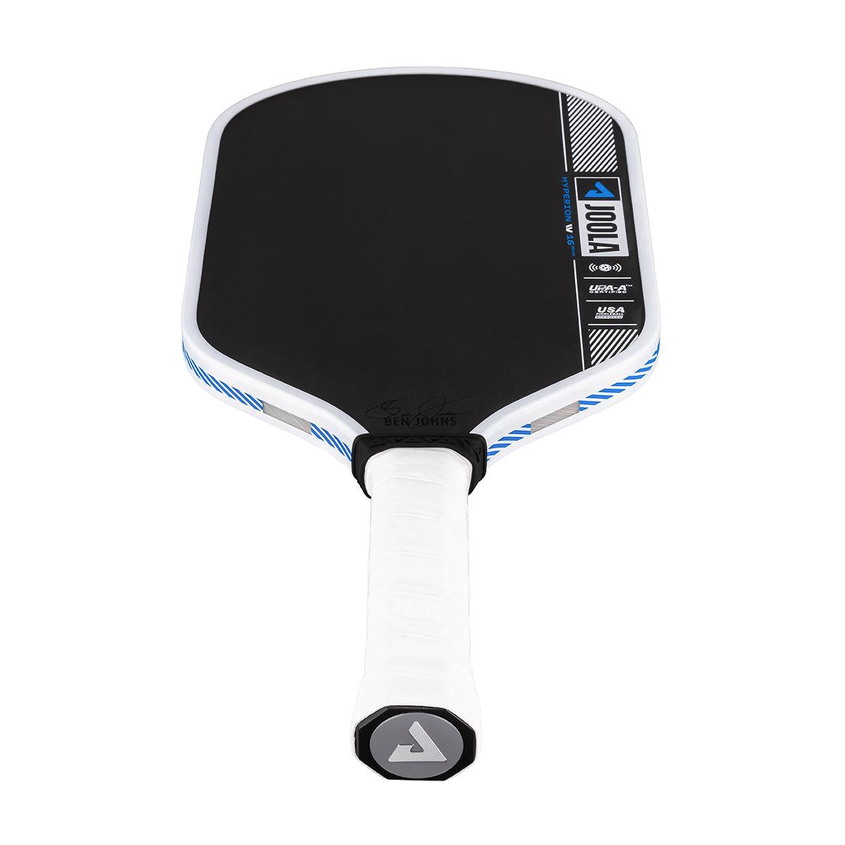 Pickleball bat with black hitting surface and white handle, brand JOOLA.