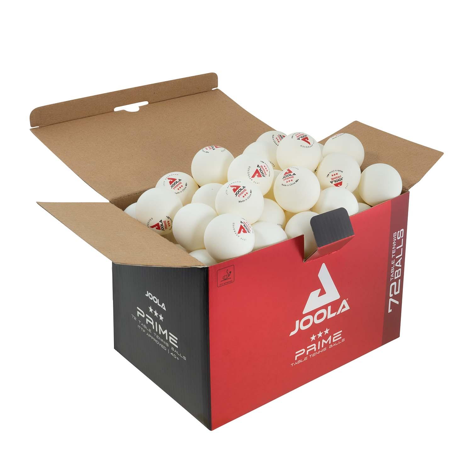 Focus on the edges of the JOOLA table tennis ball PRIME*** 40+, shows precise craftsmanship.