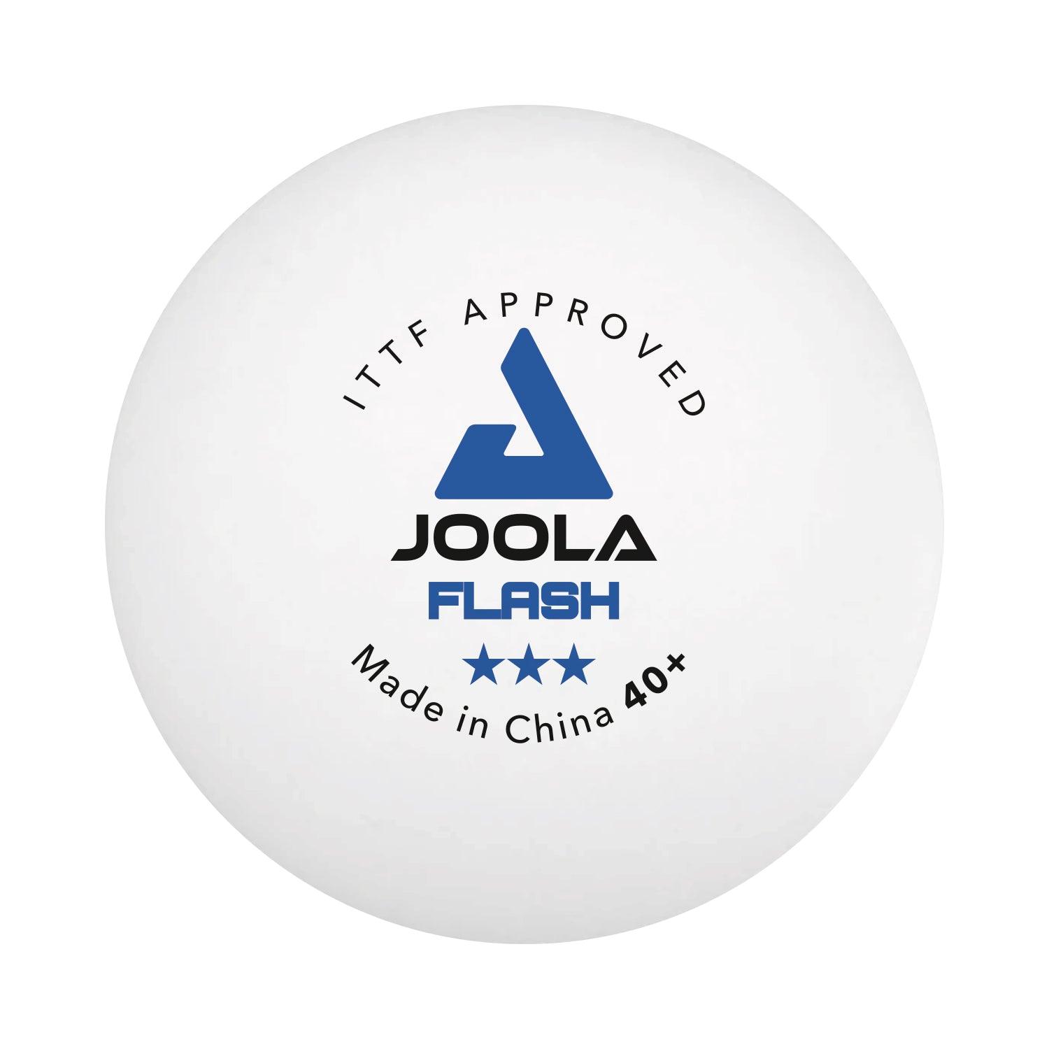 JOOLA table tennis ball FLASH*** 40+ side view focusing on design.