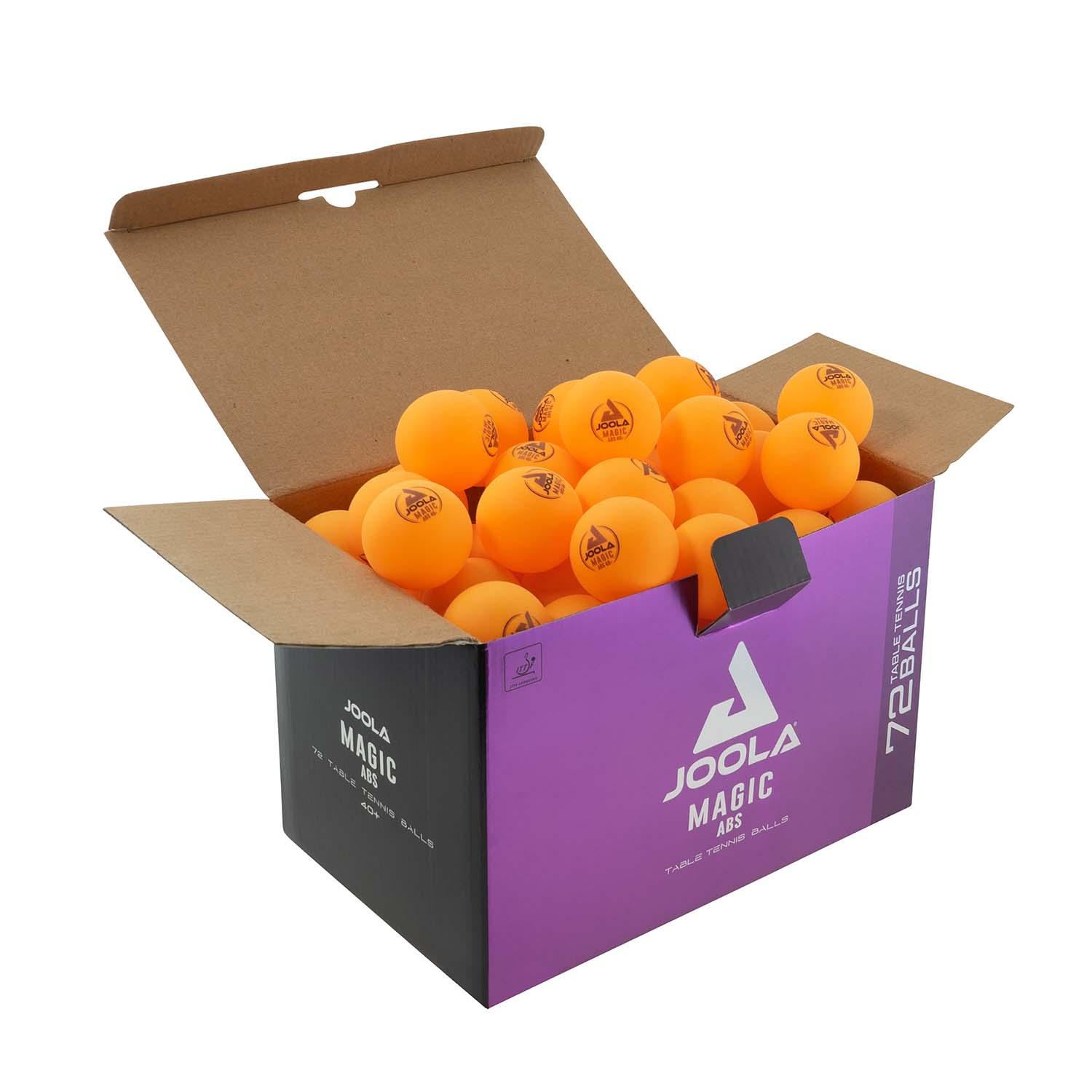 Rear view of the JOOLA table tennis ball MAGIC ABS 40+, showing material texture.