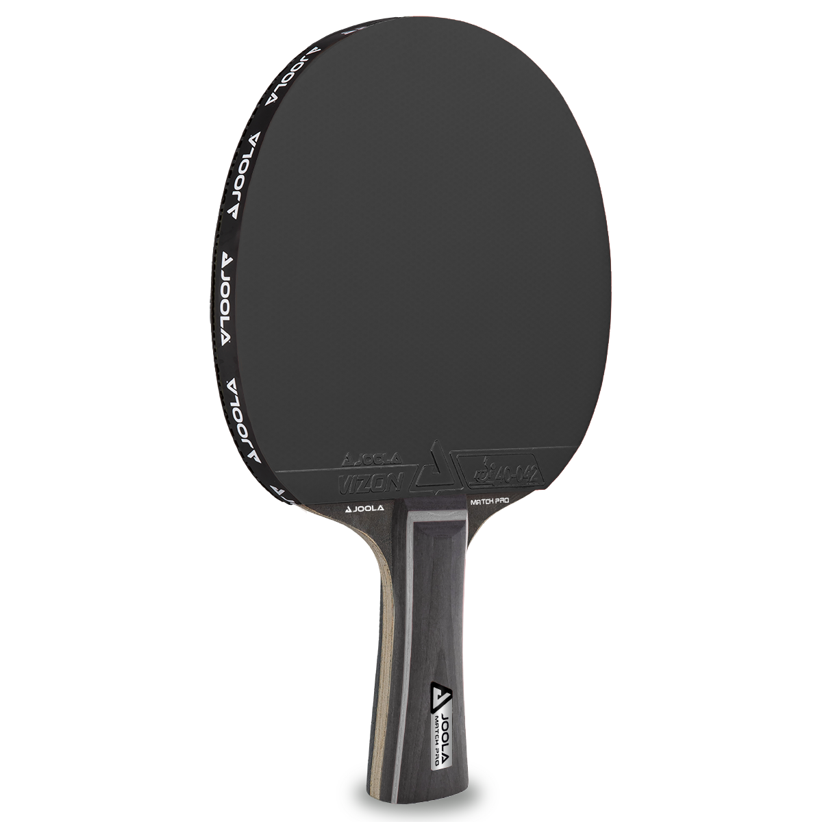 Table tennis bat JOOLA Vizon Match Pro with black rubber and wooden handle.