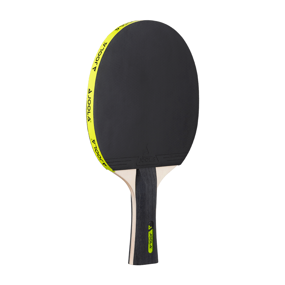 Table tennis bat with black rubber and yellow-black handle by JOOLA.