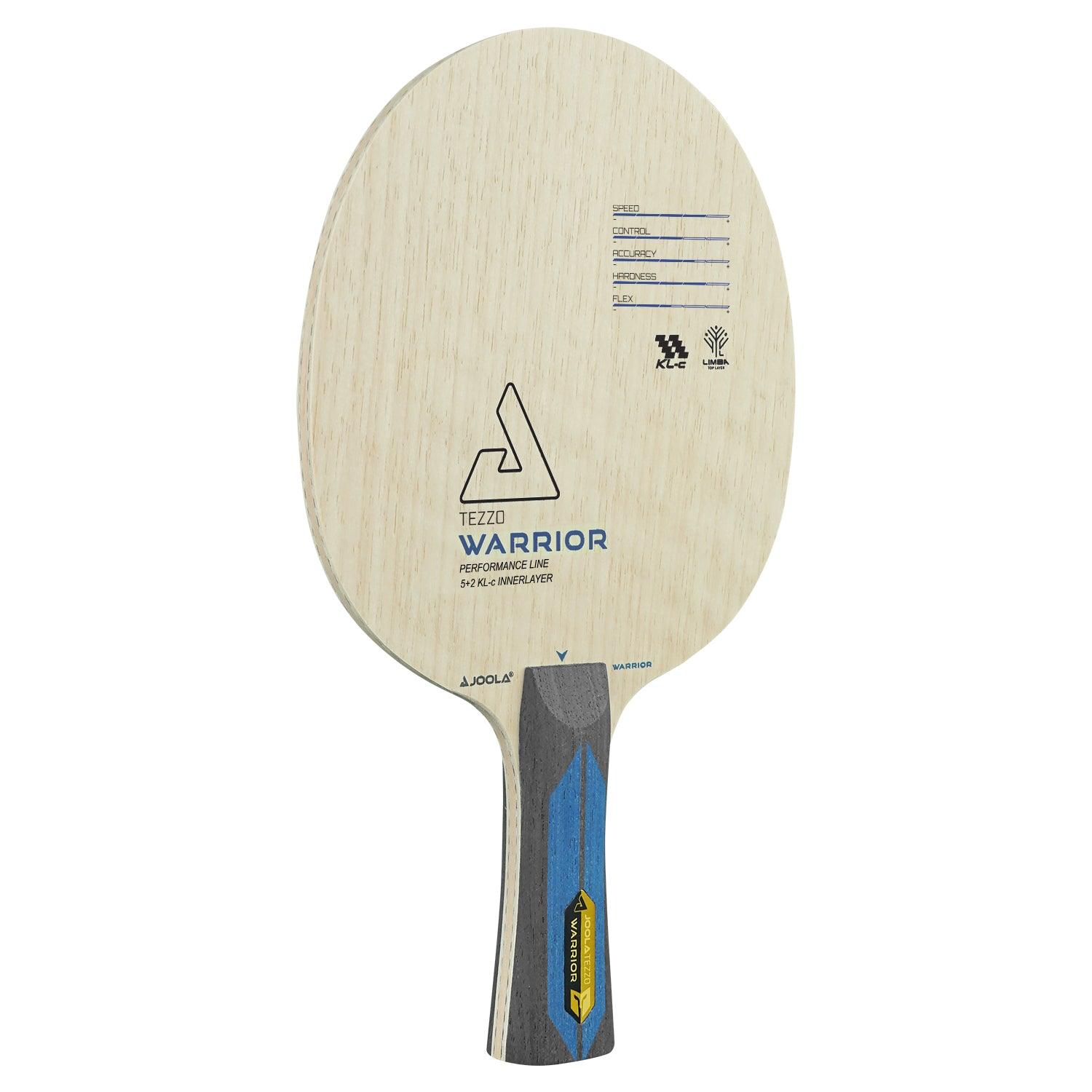 Close-up of the JOOLA HOLZ TEZZO WARRIOR, showing the surface and texture.