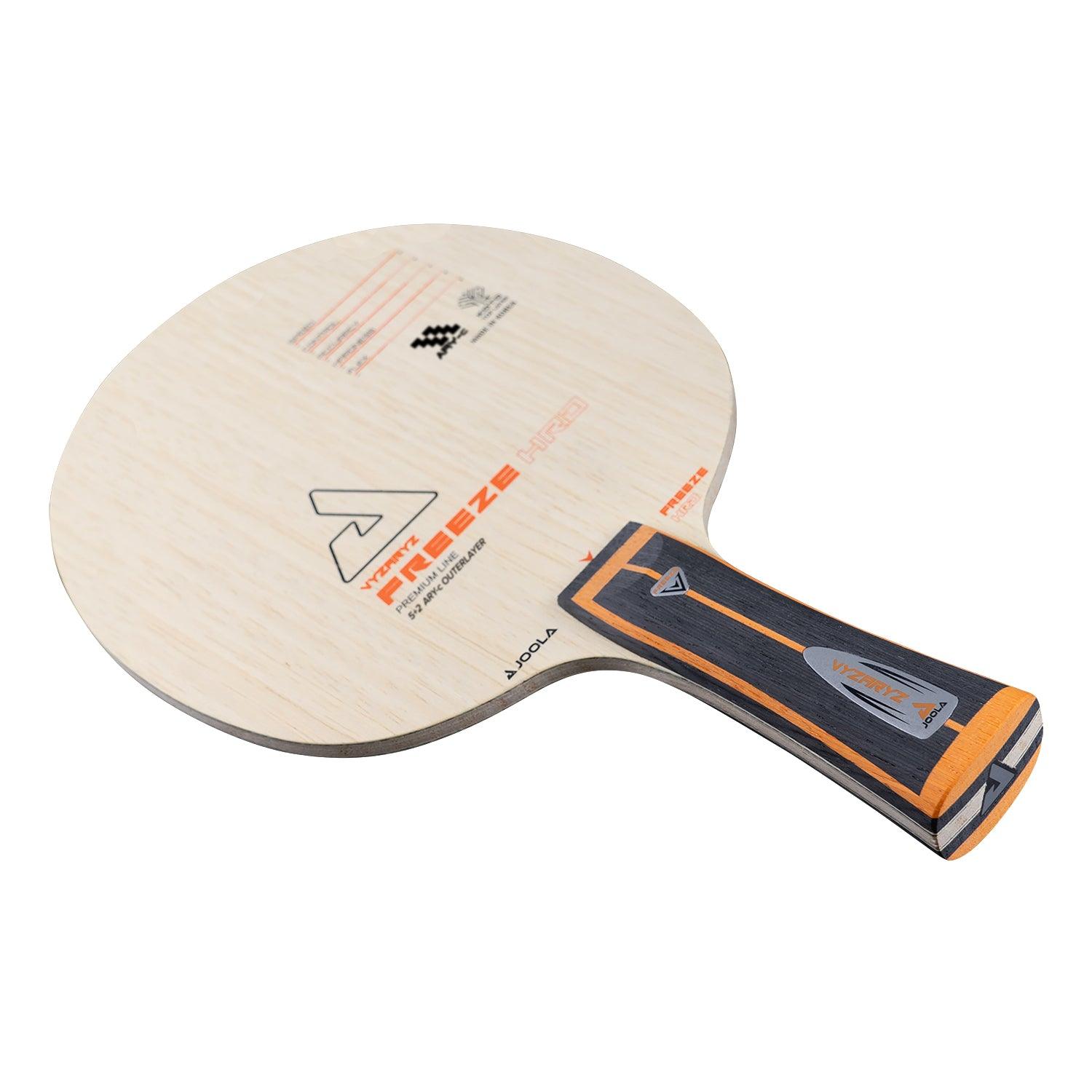 Close-up of the JOOLA HOLZ VYZARYZ FREEZE HRD, showing surface and texture.