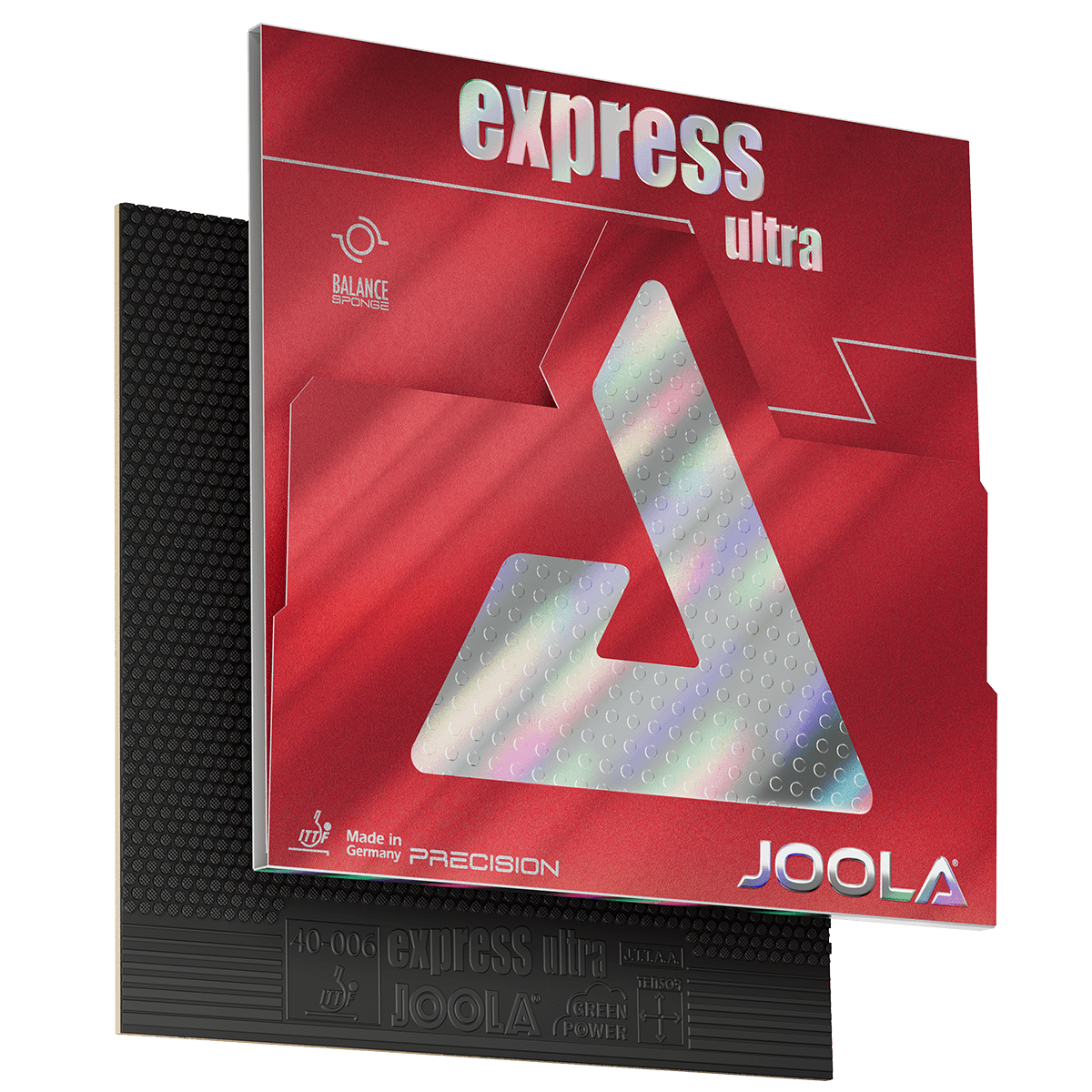 JOOLA express ultra table tennis rubber with red packaging and black sponge.