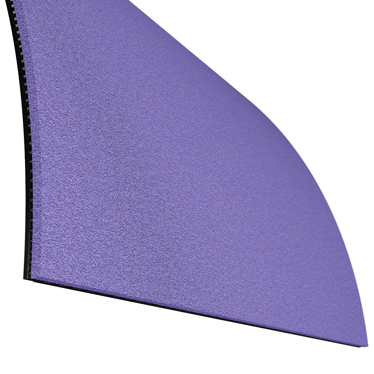 Purple, rectangular table tennis rubber with rubberised underside.