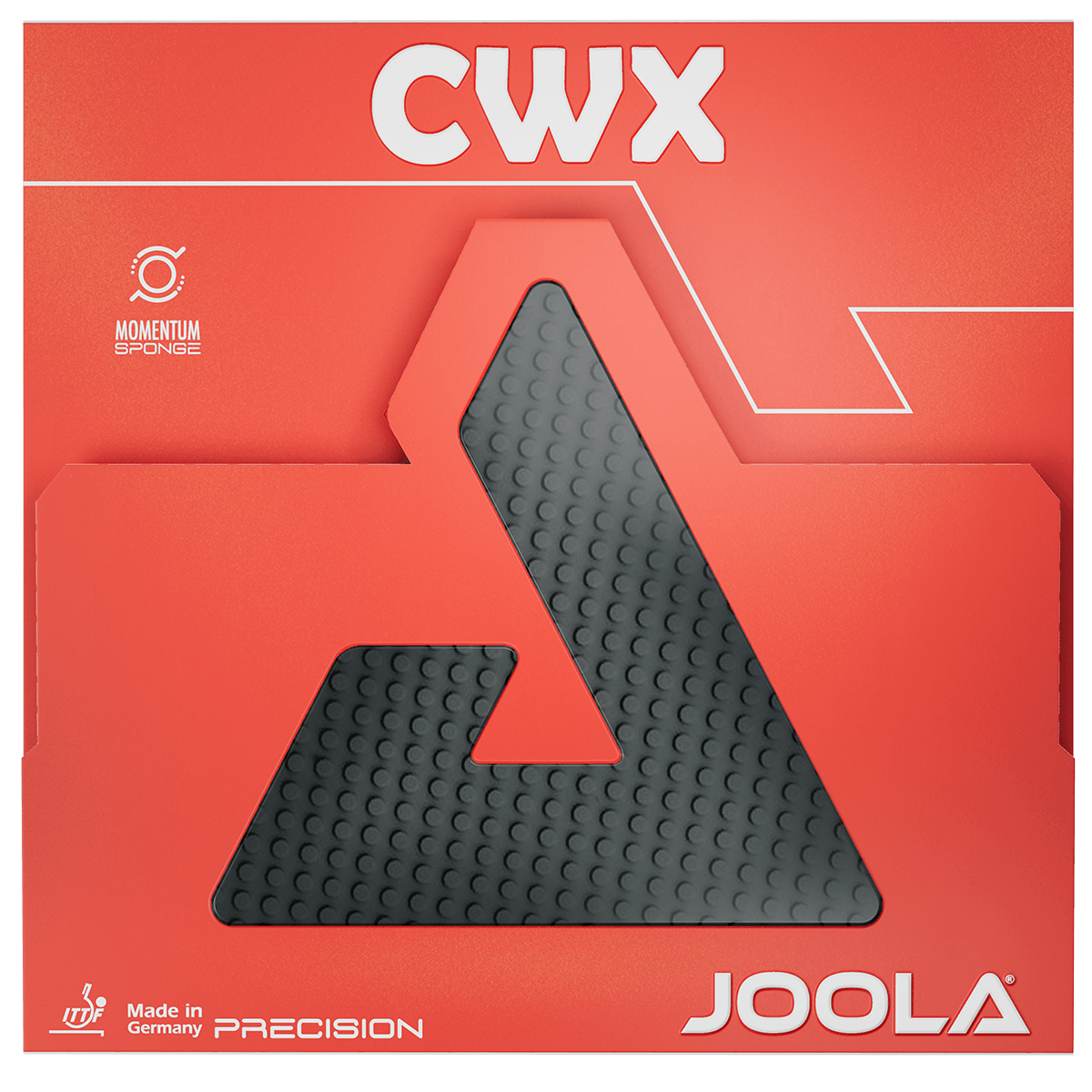 Product image of a red packaging box with a black triangular bicycle reflector layer.