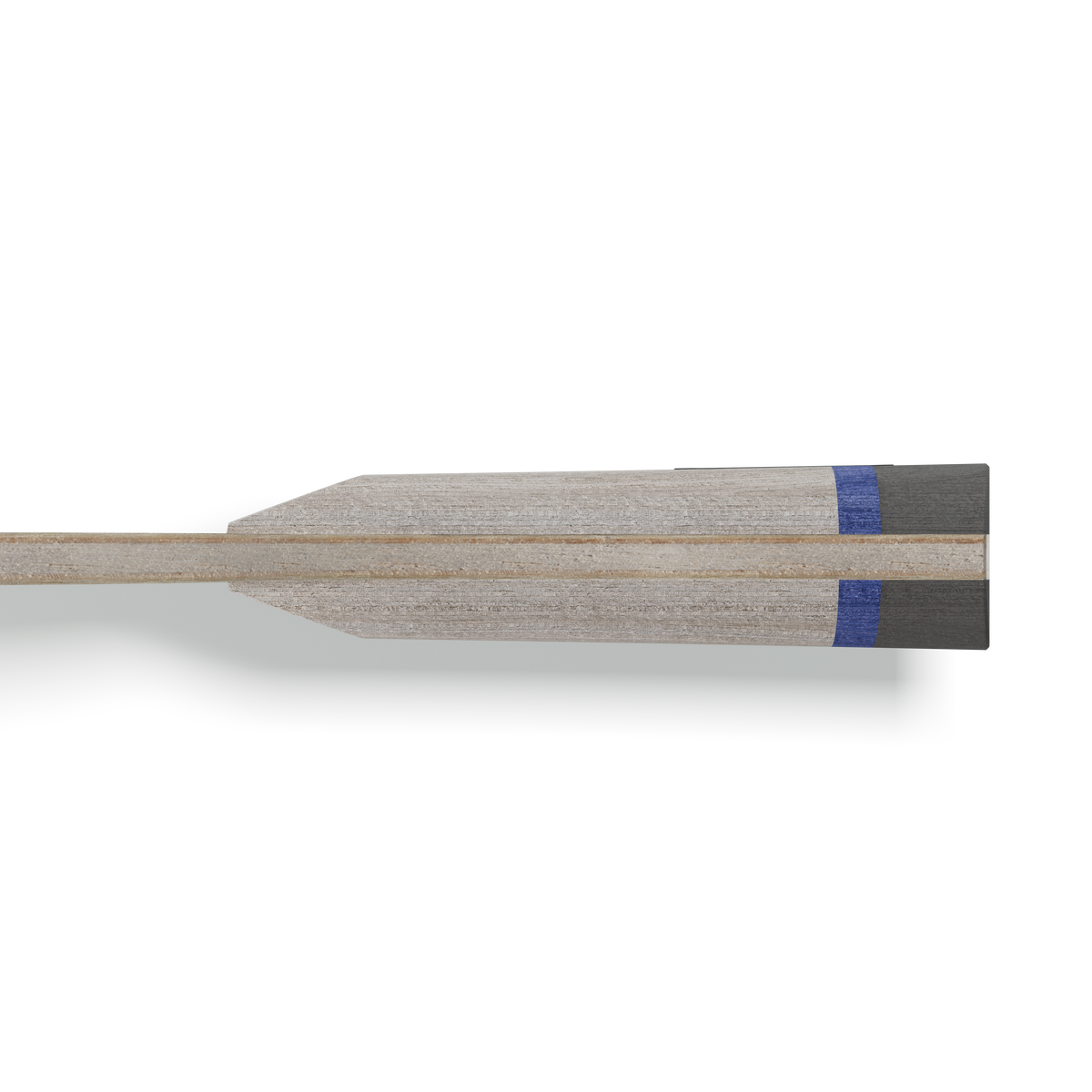 Table tennis blade BASEline ALLROUND side view of handle details and individual layers