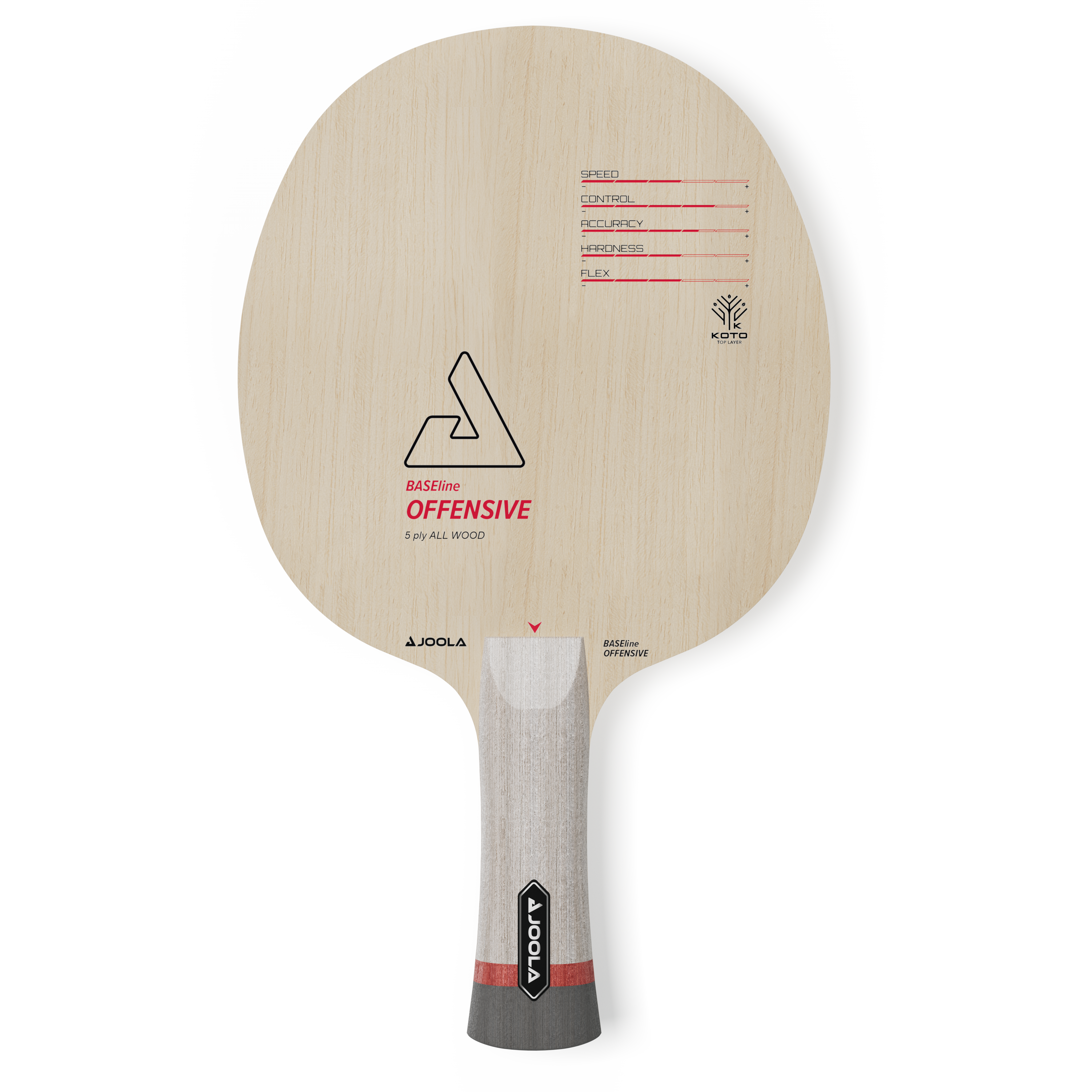 Table tennis blade BASEline OFFENSIVE with printed playing characteristics
